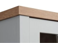 Vitrine MARKSKEL 2 Portes Coloris Gris Clair/chêne -Intérieur Chic 212527