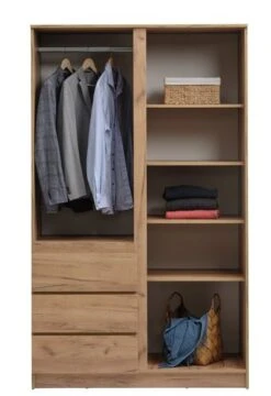 Armoire LIMFJORDEN 120x200 Combi Coloris Chêne Naturel -Intérieur Chic 213401