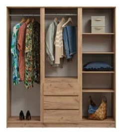 Armoire LIMFJORDEN 180x200 Combi Coloris Chêne Naturel -Intérieur Chic 213407