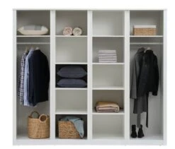 Armoire VEDDE 220x197 A/miroir Blanc -Intérieur Chic 213416