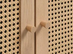 Armoire HALMSTAD 2 Portes Polyrotin/coloris Chêne -Intérieur Chic 213422