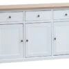 Buffet VISLINGE 3 Portes 3 Tiroirs Naturel/blanc