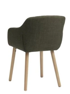 Chaise ADSLEV Tissu Vert Olive/coloris Chêne -Intérieur Chic 213485