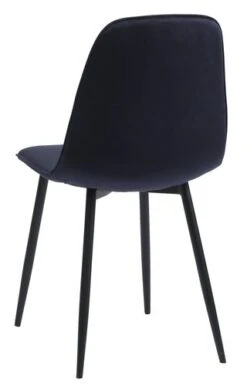 Chaise BISTRUP Velours Bleu Foncé/noir -Intérieur Chic 213492