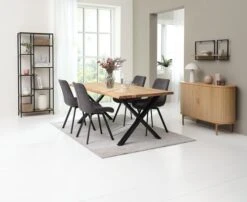 Étagère TRAPPEDAL 5 Tablettes Chêne/noir -Intérieur Chic 213728