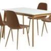 JEGIND L130 Table Blanc + 4 JONSTRUP Cognac/chêne