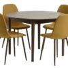 MARSTRAND Ø110 Table Chêne Foncé + 4 JONSTRUP Curry/chêne F.