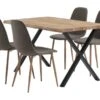ROSKILDE L140 Table Chêne Naturel + 4 BISTRUP Chaises Olive