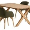 GRIBSKOV L180 Table Chêne + 4 ADSLEV Chaises Olive