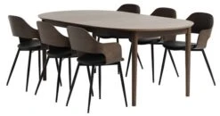 MARSTRAND Ø110 Table Chêne Foncé + 4 HVIDOVRE Chaises Ch. F. -Intérieur Chic 213964