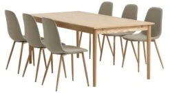 MARSTRUP L190/280 Table Chêne + 4 BISTRUP Chaises Sable -Intérieur Chic 213970