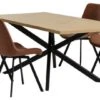 NORTOFT L200 Table Chêne + 4 HYGUM Chaises Cognac