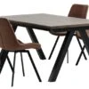 SANDBY L160 Table Chêne Foncé + 4 HYGUM Chaises Cognac
