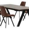 SANDBY L210 Table Chêne Foncé + 4 HYGUM Chaises Cognac