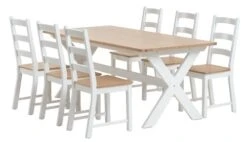 VISLINGE L190 Table Naturel + 4 VISLINGE Chaises Naturel -Intérieur Chic 214316