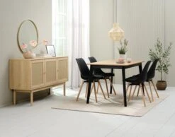 Buffet HALMSTAD 3 Portes Polyrotin/coloris Chêne -Intérieur Chic 214353