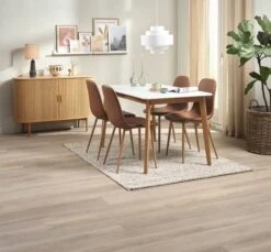 JEGIND L130 Table Blanc + 4 JONSTRUP Cognac/chêne 3 JEGIND L130 Table Blanc + 4 JONSTRUP Cognac/chêne -Intérieur Chic 214362