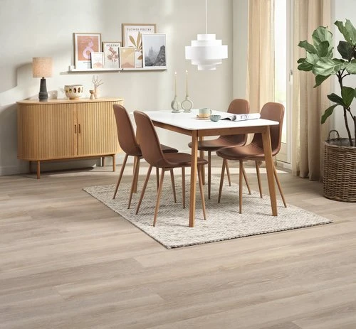 JEGIND L130 Table Blanc + 4 JONSTRUP Cognac/chêne 2 JEGIND L130 Table Blanc + 4 JONSTRUP Cognac/chêne – Image 2