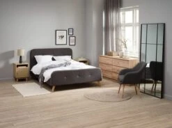 Fauteuil UDSBJERG Tissu Gris/chêne -Intérieur Chic 214528