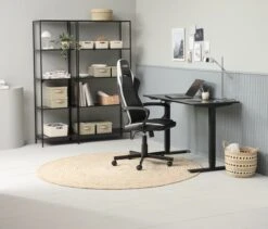 Étagère HORBELEV 5 Tablettes Larges Noir -Intérieur Chic 214556