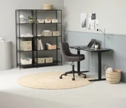 Étagère HORBELEV 5 Tablettes Larges Noir -Intérieur Chic 214557