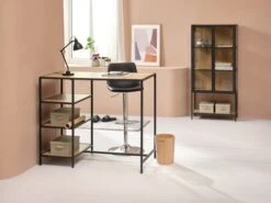 Table De Bar TRAPPEDAL 60x120 Chêne/noir -Intérieur Chic 214564 1