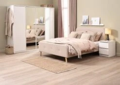 Cadre De Lit KONGSBERG 140x200 Tissu Beige -Intérieur Chic 214595 2