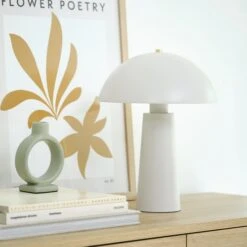 Lampe De Table MARKUS Ø25xH35cm Gris -Intérieur Chic 215309