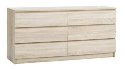 Commode 3+3 Tiroirs LIMFJORDEN Coloris Chêne Clair