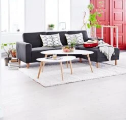 Royal Oak Table Basse LEJRE 48x85 Blanc/chêne -Intérieur Chic 60284 1