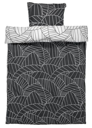 Parure De Lit Percale PAULA 140x200 Blanc/gris 1 Parure De Lit Percale PAULA 140x200 Blanc/gris