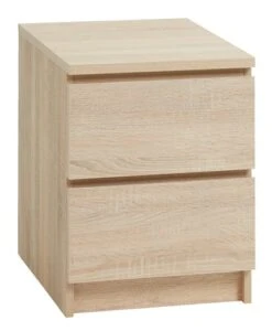 Table De Nuit LIMFJORDEN 2 Tiroirs Coloris Chêne Clair