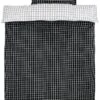 Parure De Lit Percale KARIN 140x200 Blanc/noir