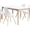 GAMMELGAB L160/200 Table + 4 KASTRUP Chaises Blanc