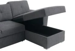 Canapé Convertible Avec Méridienne VEJLBY Tissu Gris Foncé -Intérieur Chic 80510