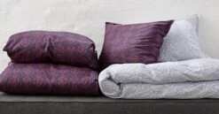 Parure De Lit Satin FREDERIKKE 240x220 Bleu/blanc -Intérieur Chic 82657