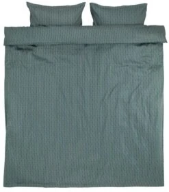 Parure De Lit Satin HANNE 240x220 Gris/vert