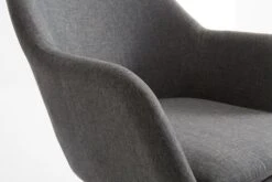 Fauteuil UDSBJERG Tissu Gris/chêne -Intérieur Chic 86076