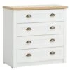 Commode 4 Tiroirs MARKSKEL Blanc/coloris Chêne