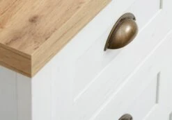 Commode 5 Tiroirs MARKSKEL Blanc/coloris Chêne -Intérieur Chic 86179