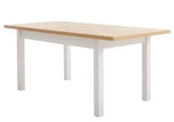Table MARKSKEL 150x193 Blanc/coloris Chêne -Intérieur Chic 86431