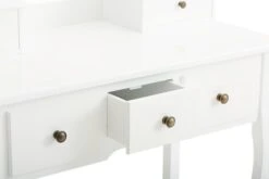 Coiffeuse MALLING A/miroir 5 Tiroirs Blanc -Intérieur Chic 86992