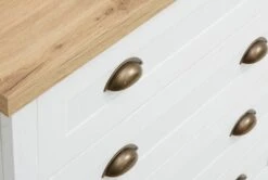 Commode 4 Tiroirs MARKSKEL Blanc/coloris Chêne -Intérieur Chic 86997