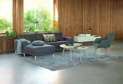 Fauteuil UDSBJERG Tissu Gris/chêne -Intérieur Chic 87379