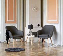 Bout De Canapé BAKKEBJERG Ø40 Blanc/naturel -Intérieur Chic 87514 1