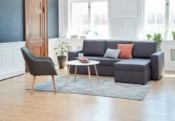 Fauteuil UDSBJERG Tissu Gris/chêne -Intérieur Chic 99715